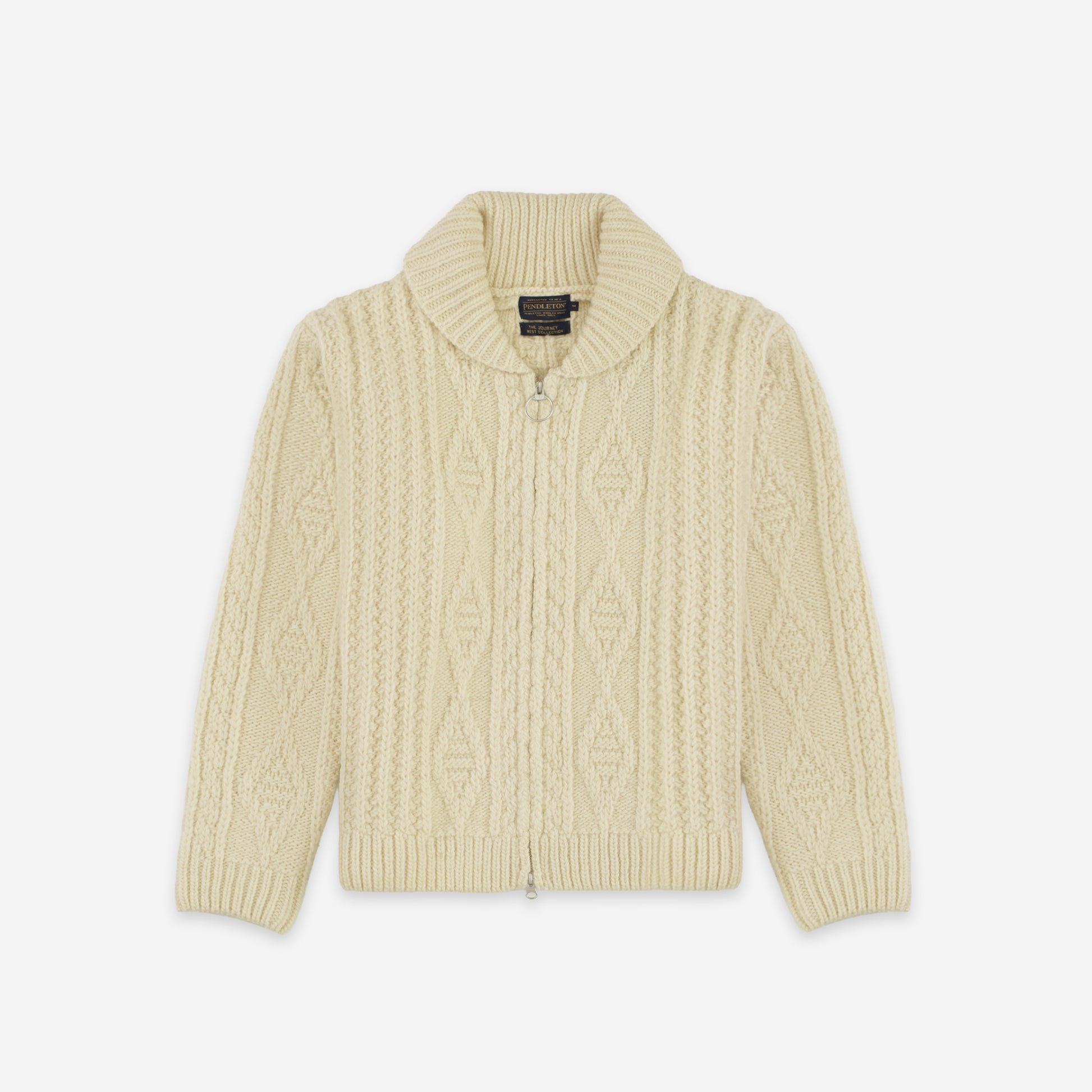 Hoop Zip Cardigan - Cream