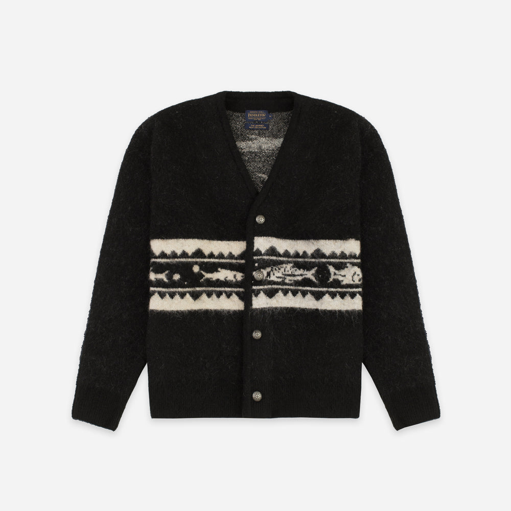 Mohair Cardigan - Salmon Falls Black