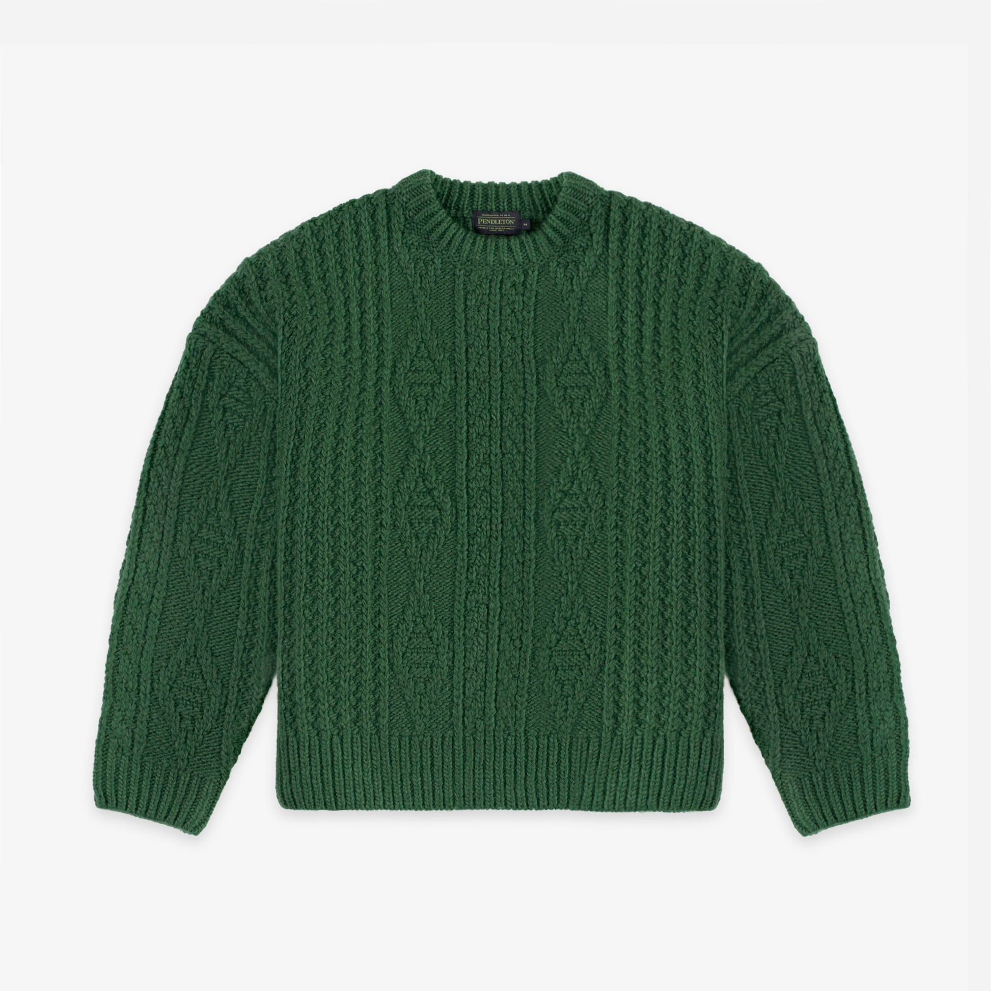 Cable Knit Sweater - Pine Green