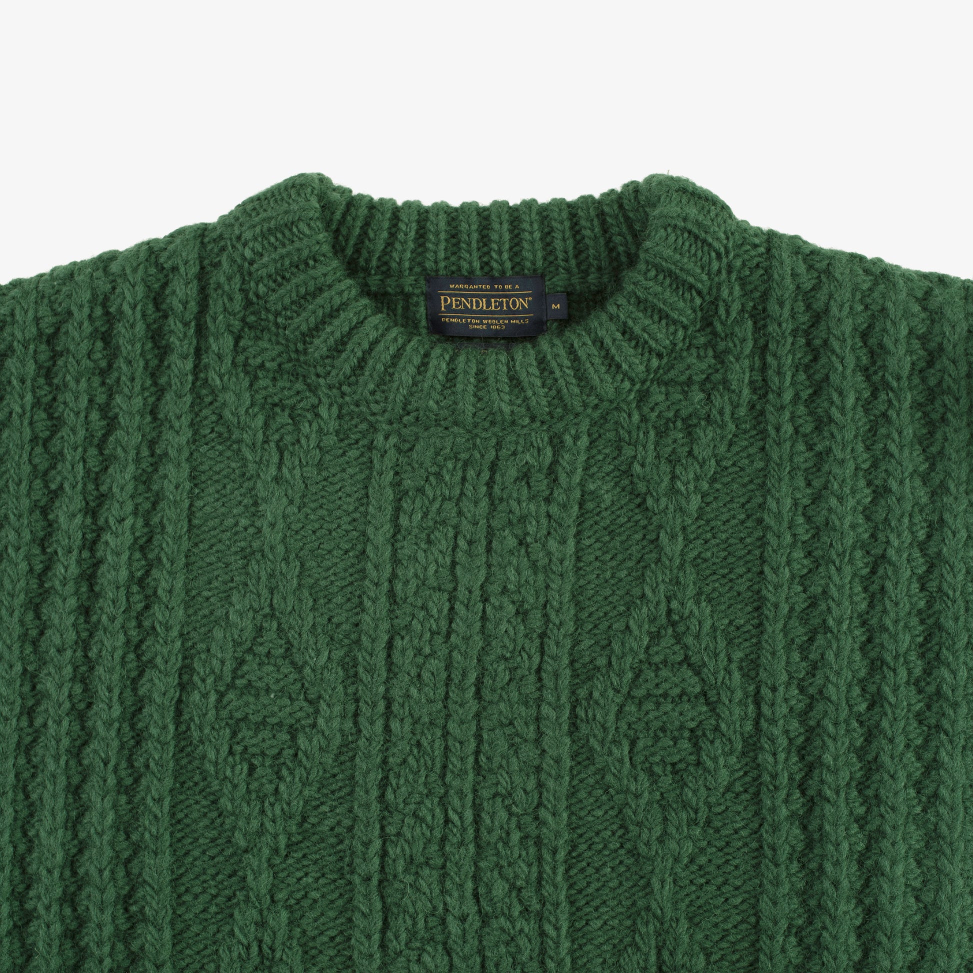 Cable Knit Sweater - Pine Green