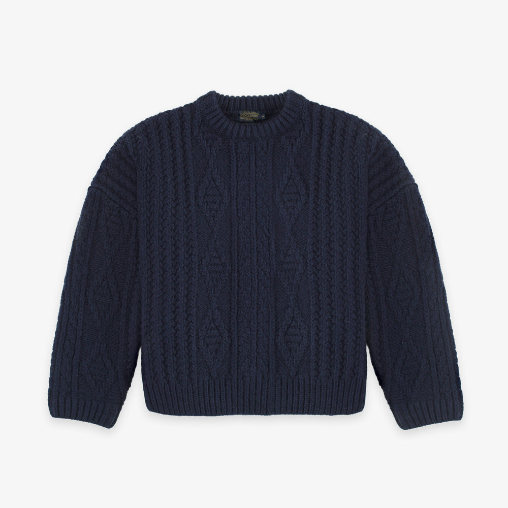 Cable Knit Sweater - Navy