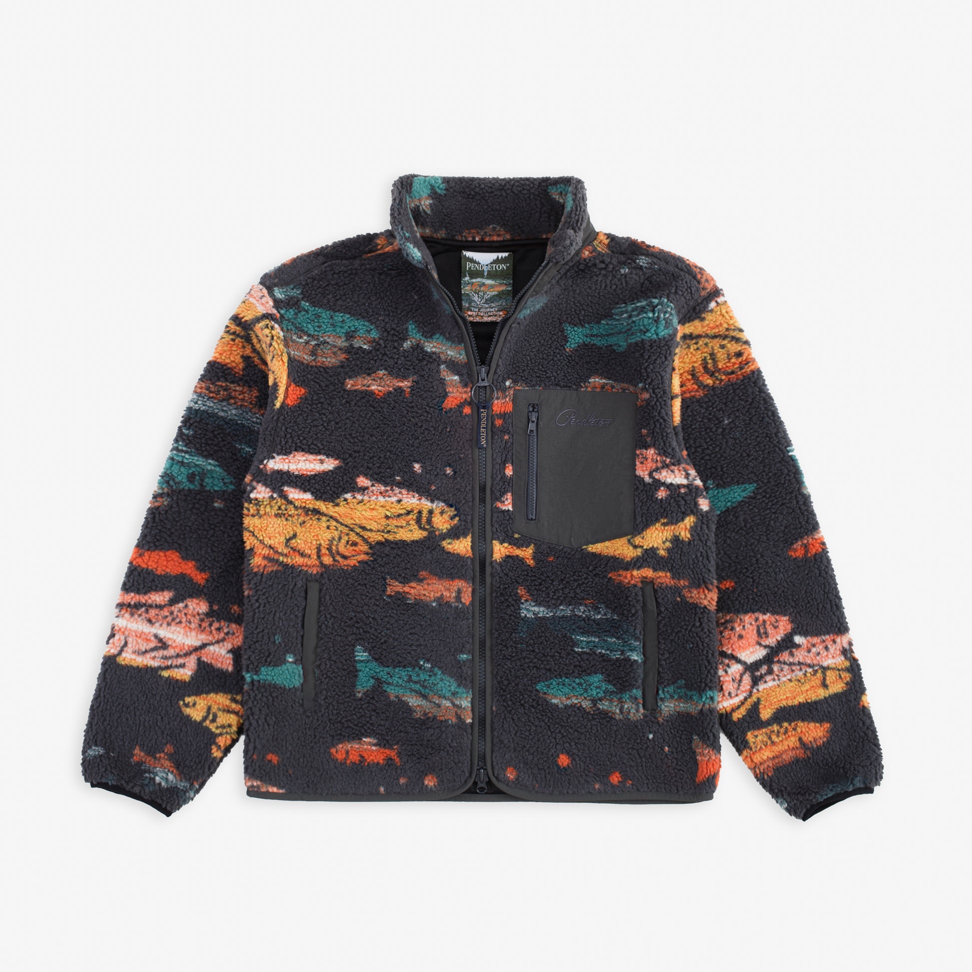 Jacquard Sherpa Fleece - Salmon Falls Scenic