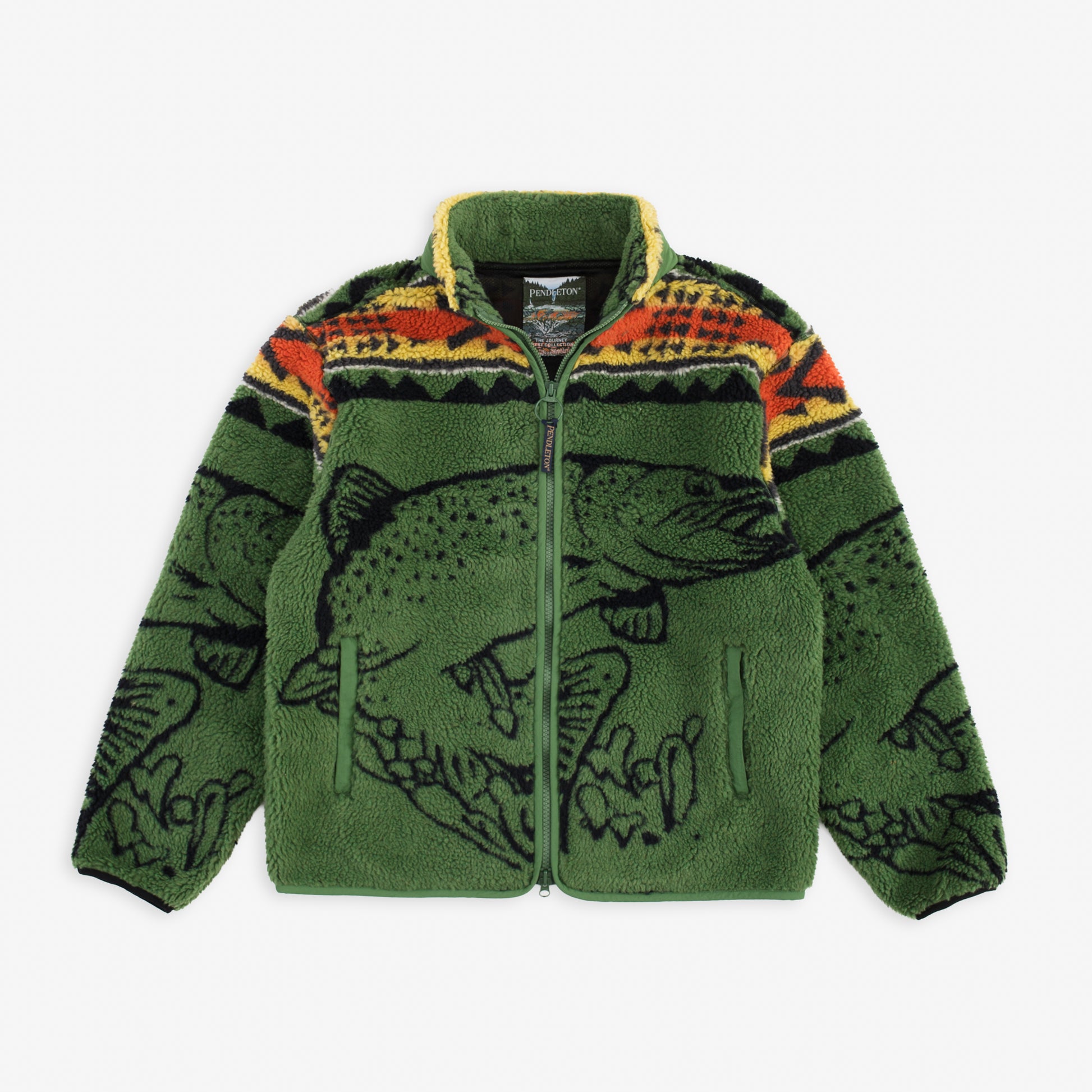Jacquard Sherpa Fleece - Salmon Falls Olive