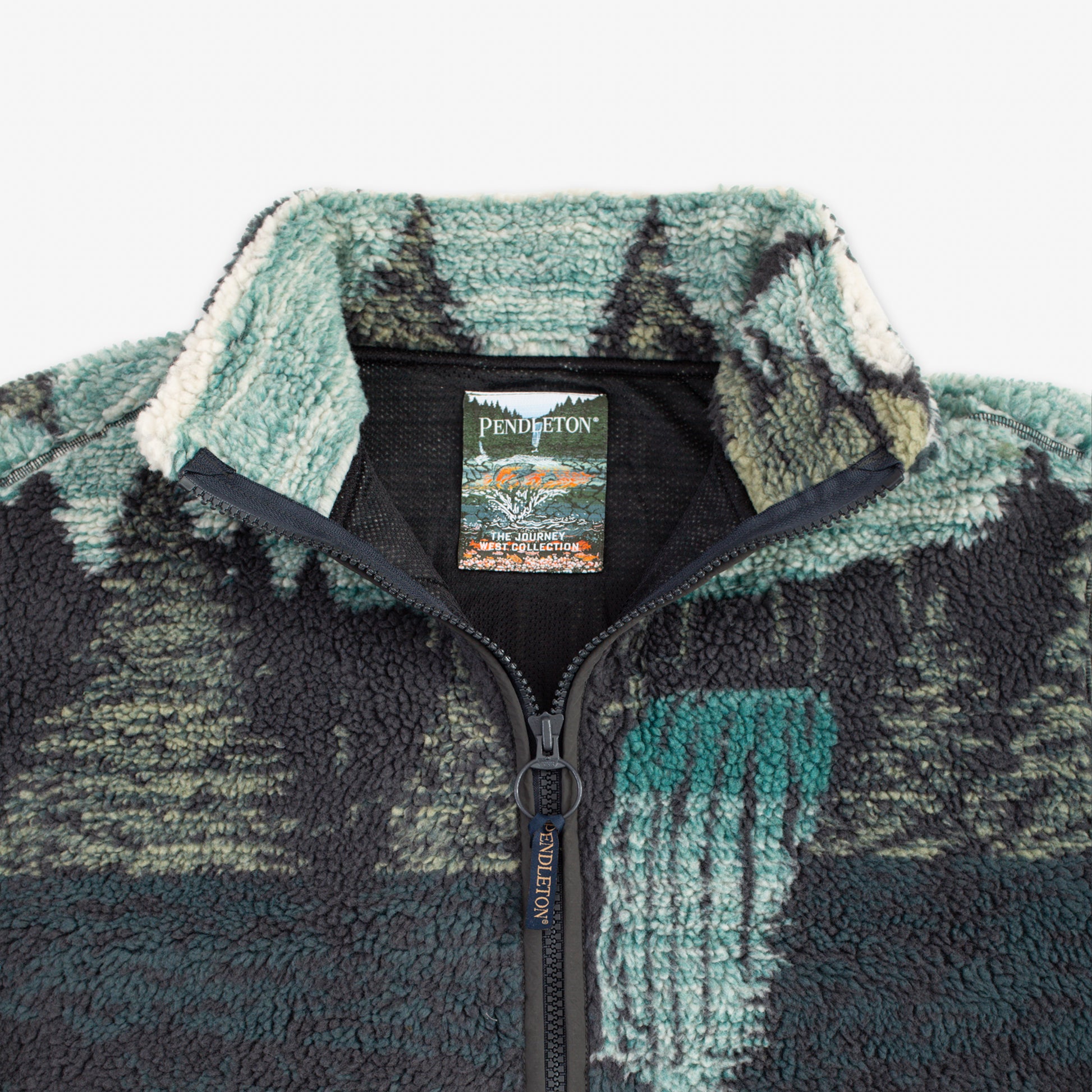 Jacquard Sherpa Fleece - Salmon Falls Scenic