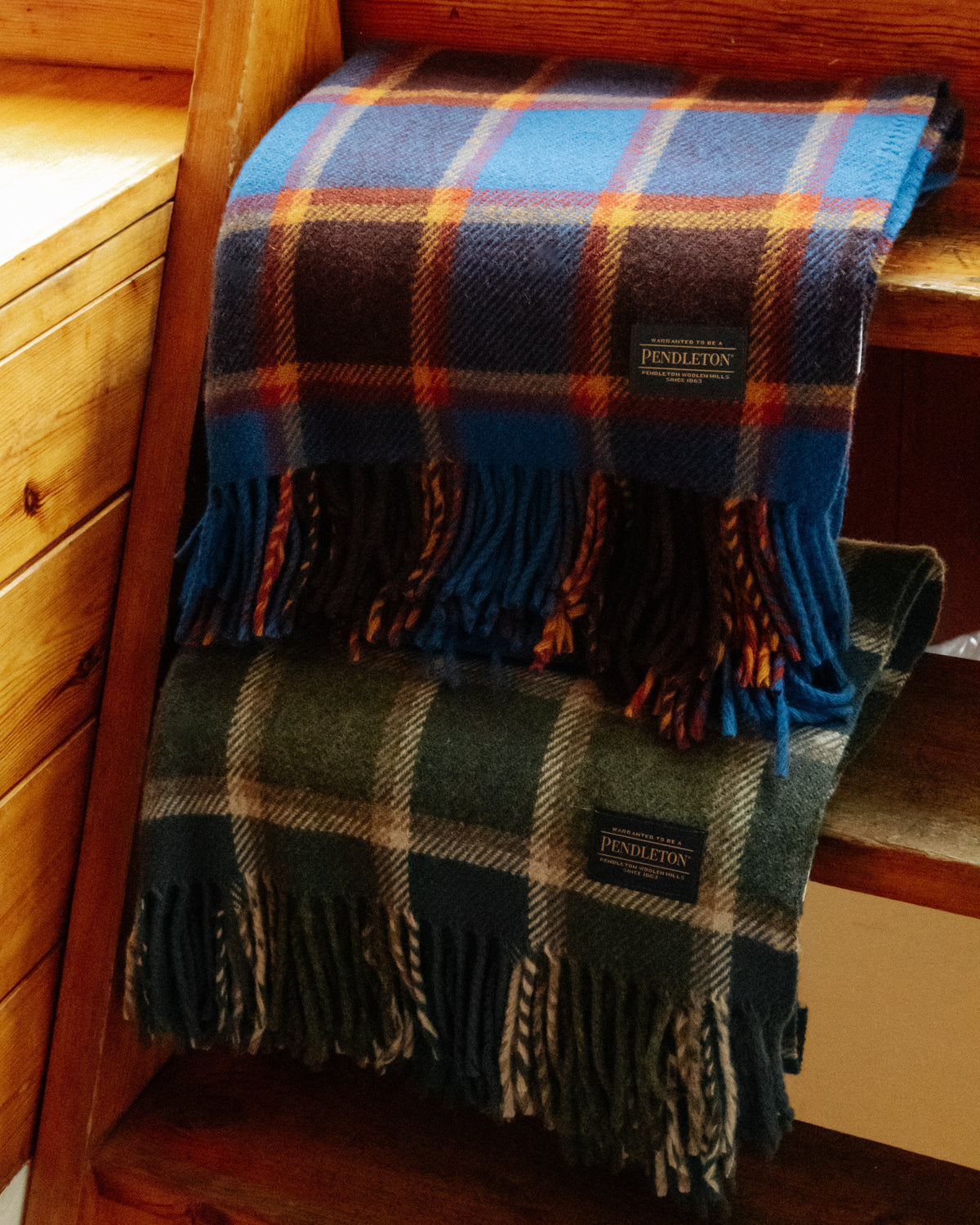 Eco-Wise Washable Throw - Maroon / Blue Check