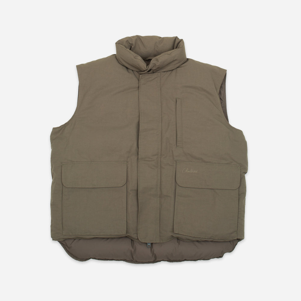 Flat Face Down Vest - Brown