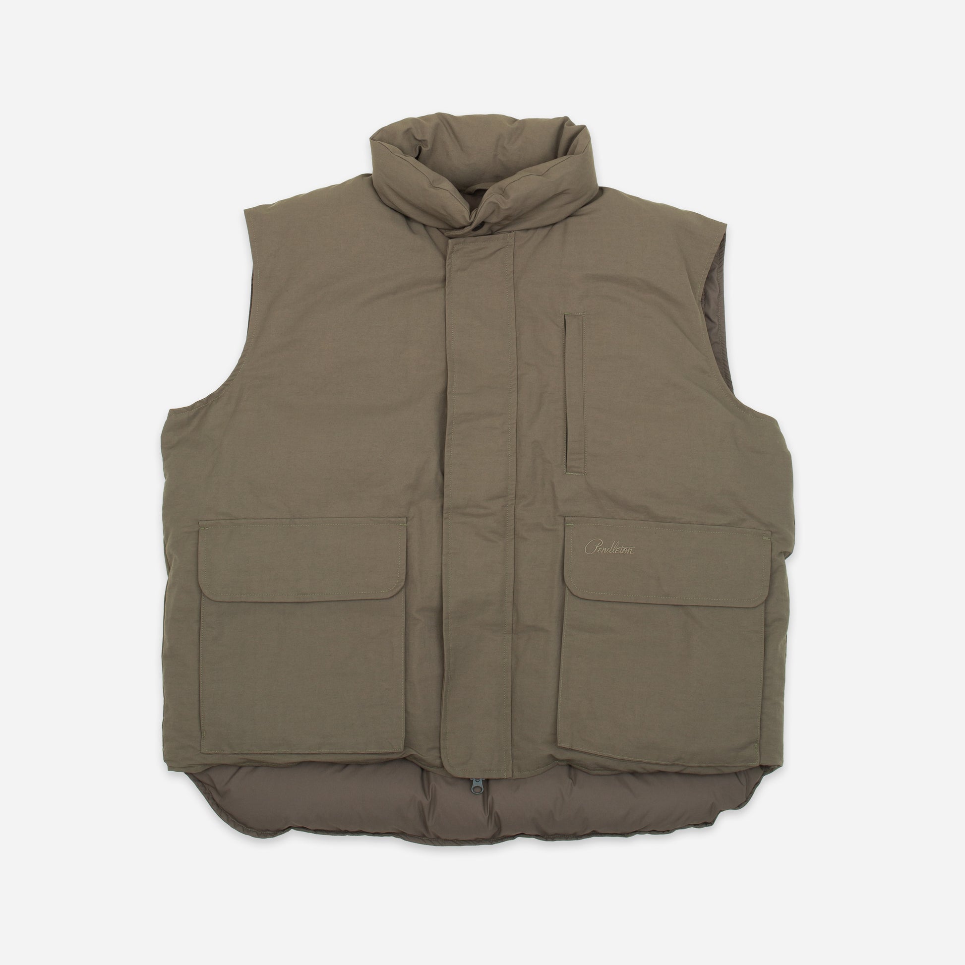 Flat Face Down Vest - Brown