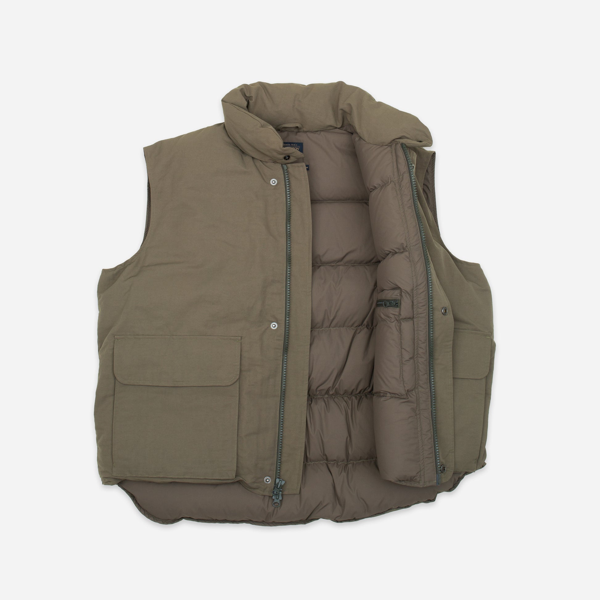 Flat Face Down Vest - Brown