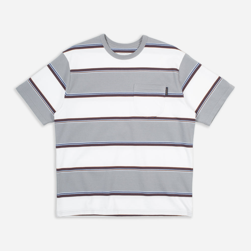 Heavyweight Striped T-Shirt - White/Grey