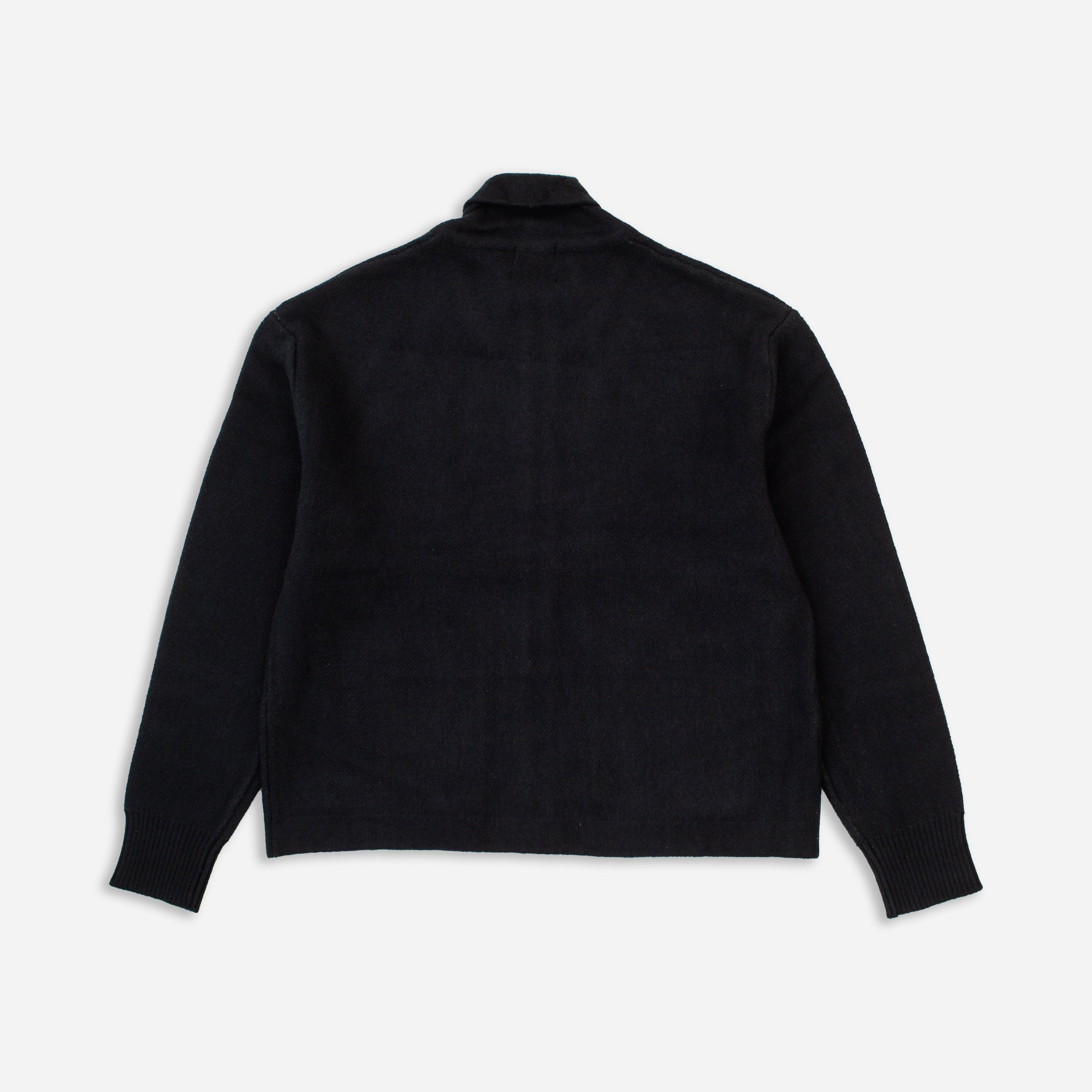 Jacquard Motif Zip Up Cardigan - Black - Pendleton EU