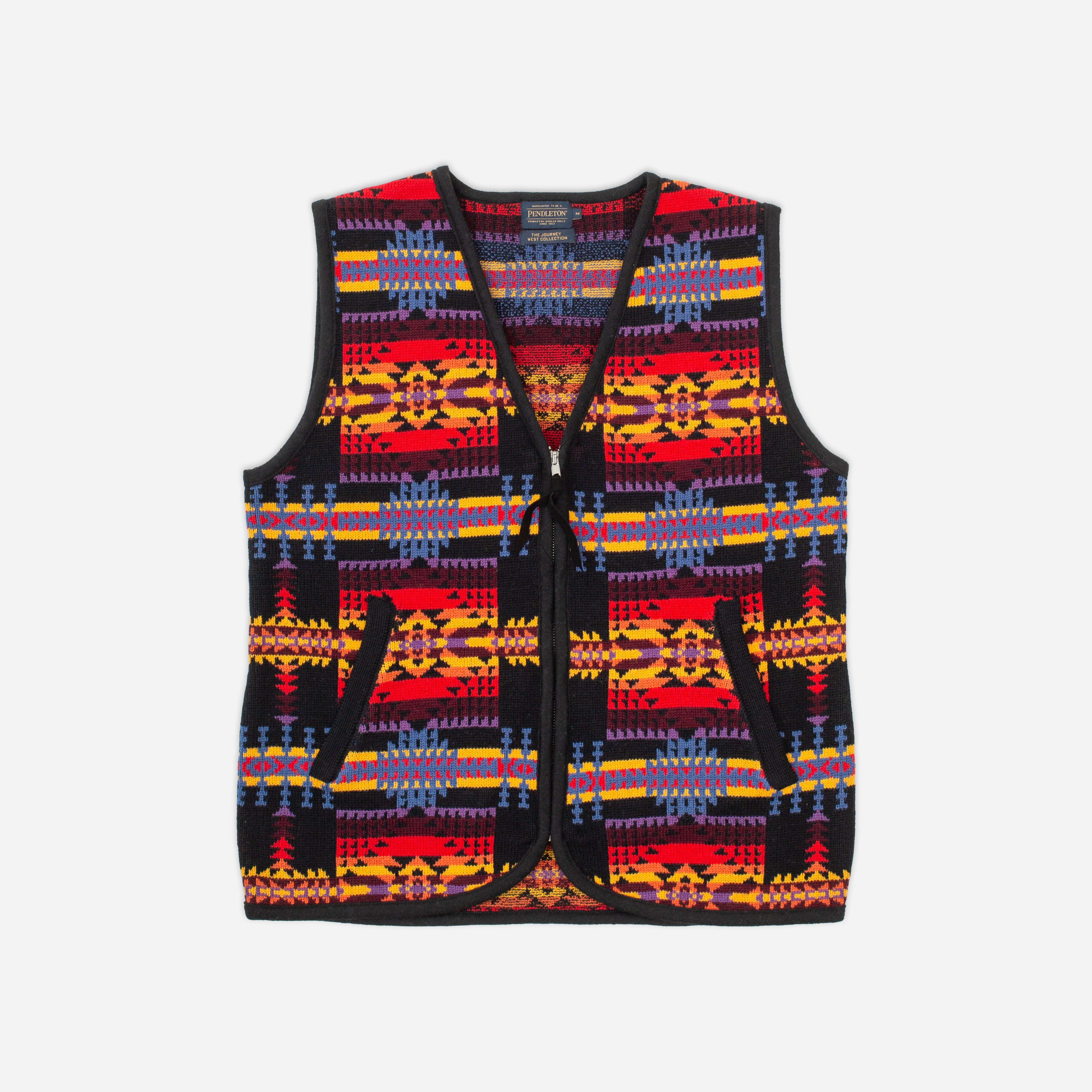 Jacquard Vintage Vest - Black/Multi - Pendleton EU