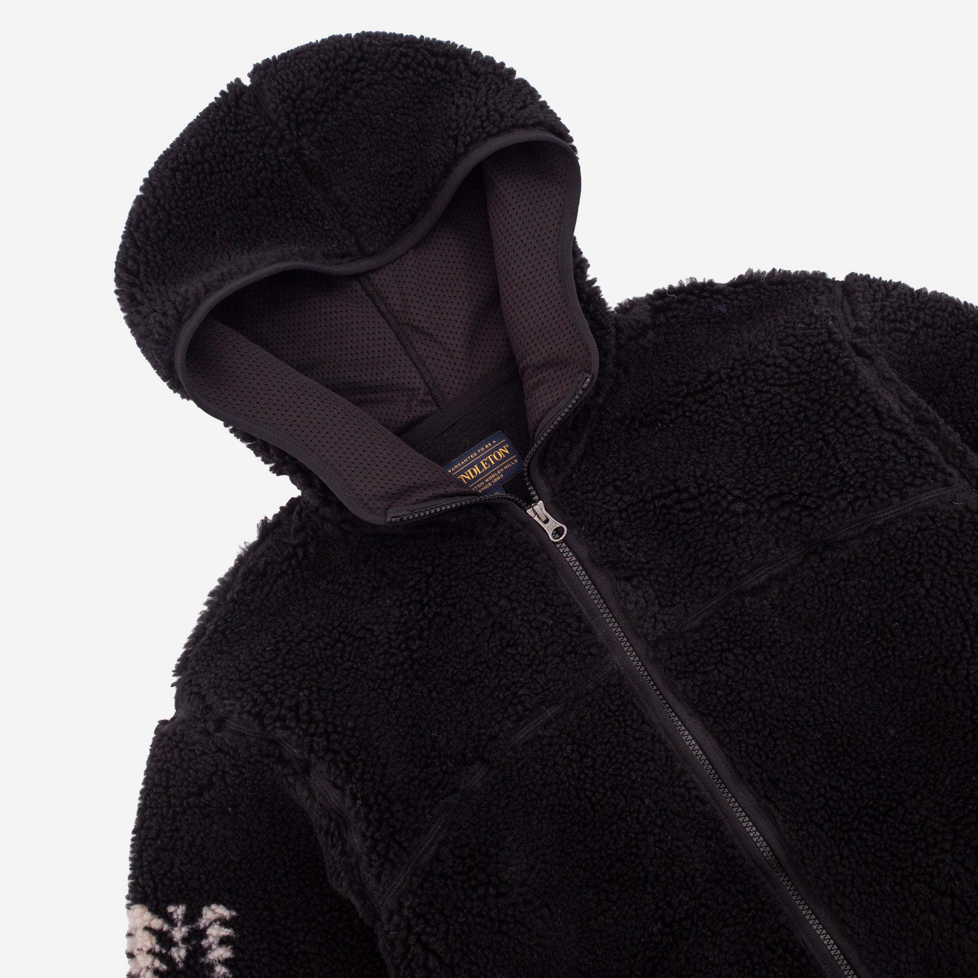 Boa Sherpa Fleece Hoodie - Black Harding