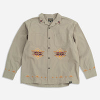 Embroidered Open Collar Pocket Shirt - Four Corners