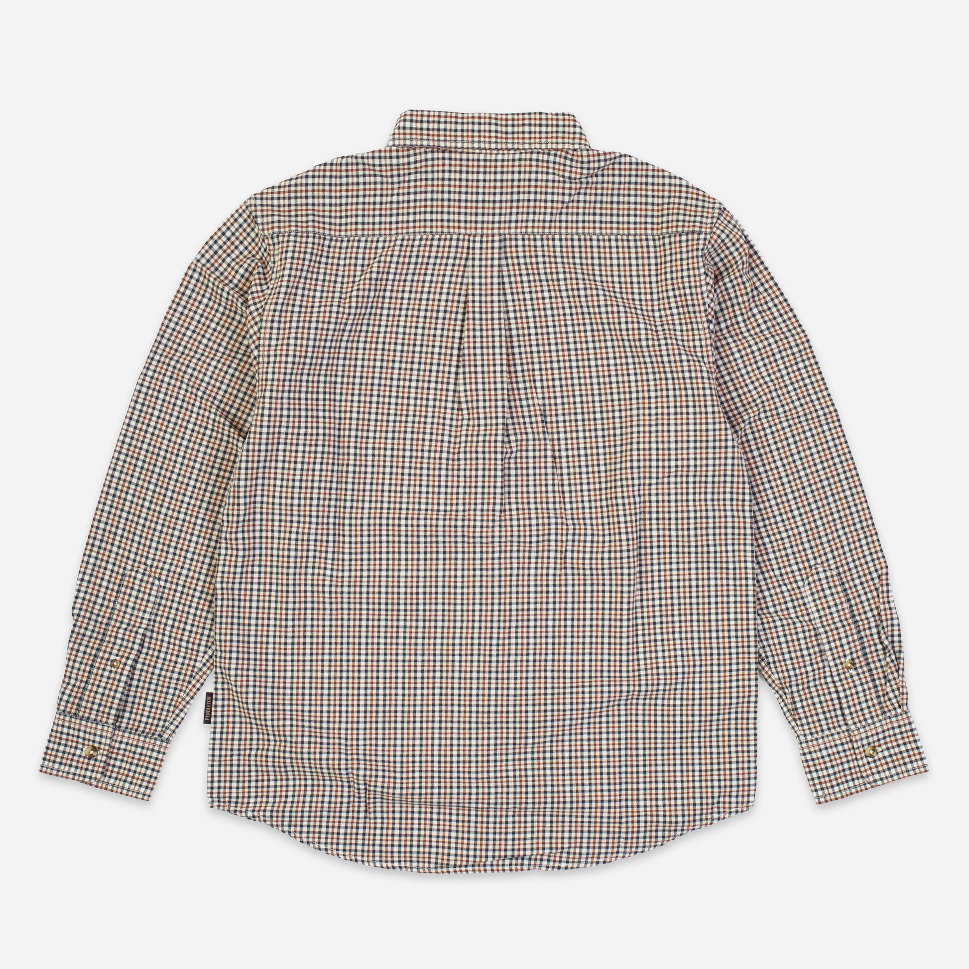 Lined Collar Plaid Shirt - Navy/Grey-Red