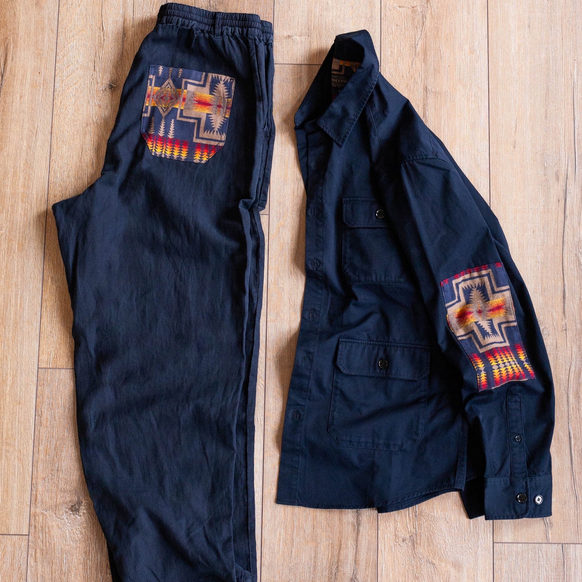 Pantalon utilitaire patchwork (The Harding Capsule) - Marine