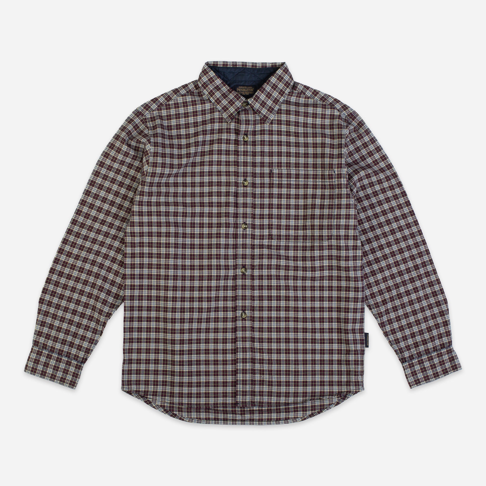 Lined Collar Tartan Shirt - White/Jade-Yellow