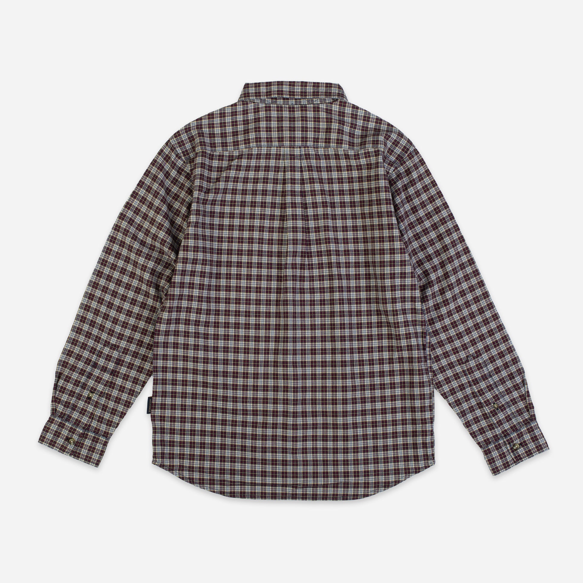 Lined Collar Tartan Shirt - White/Jade-Yellow