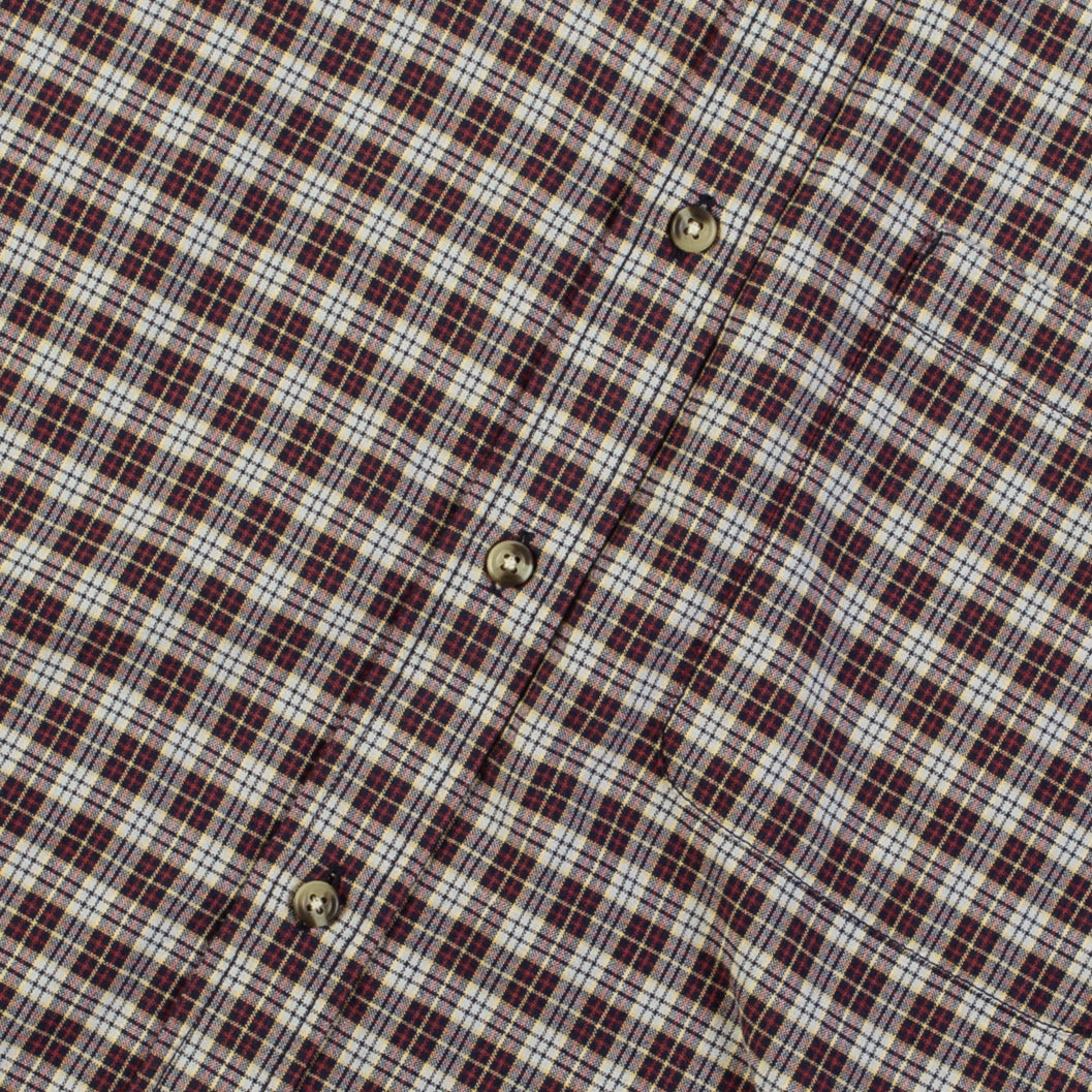 Lined Collar Tartan Shirt - White/Jade-Yellow