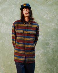 Driftwood Beach Shirt - Yakima Stripe Rust