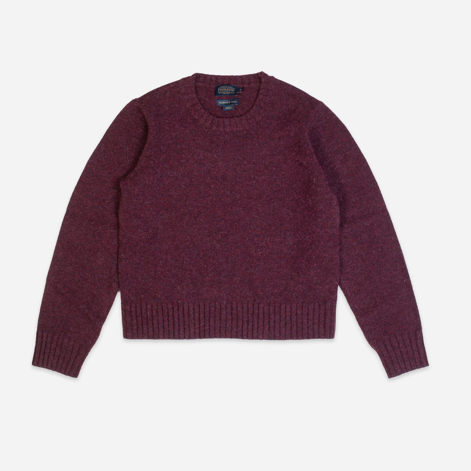 Womens Relaxed Shetland Sweater - Burgundy Heather
