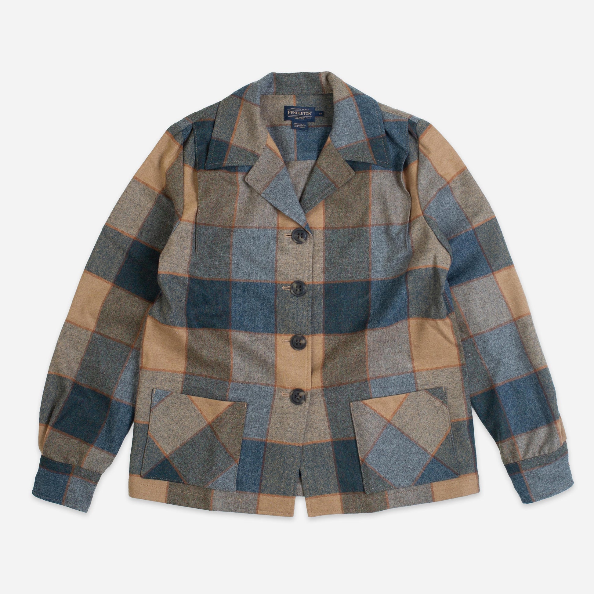 Womens Original 49er's Wool Jacket - Camel Block Plaid