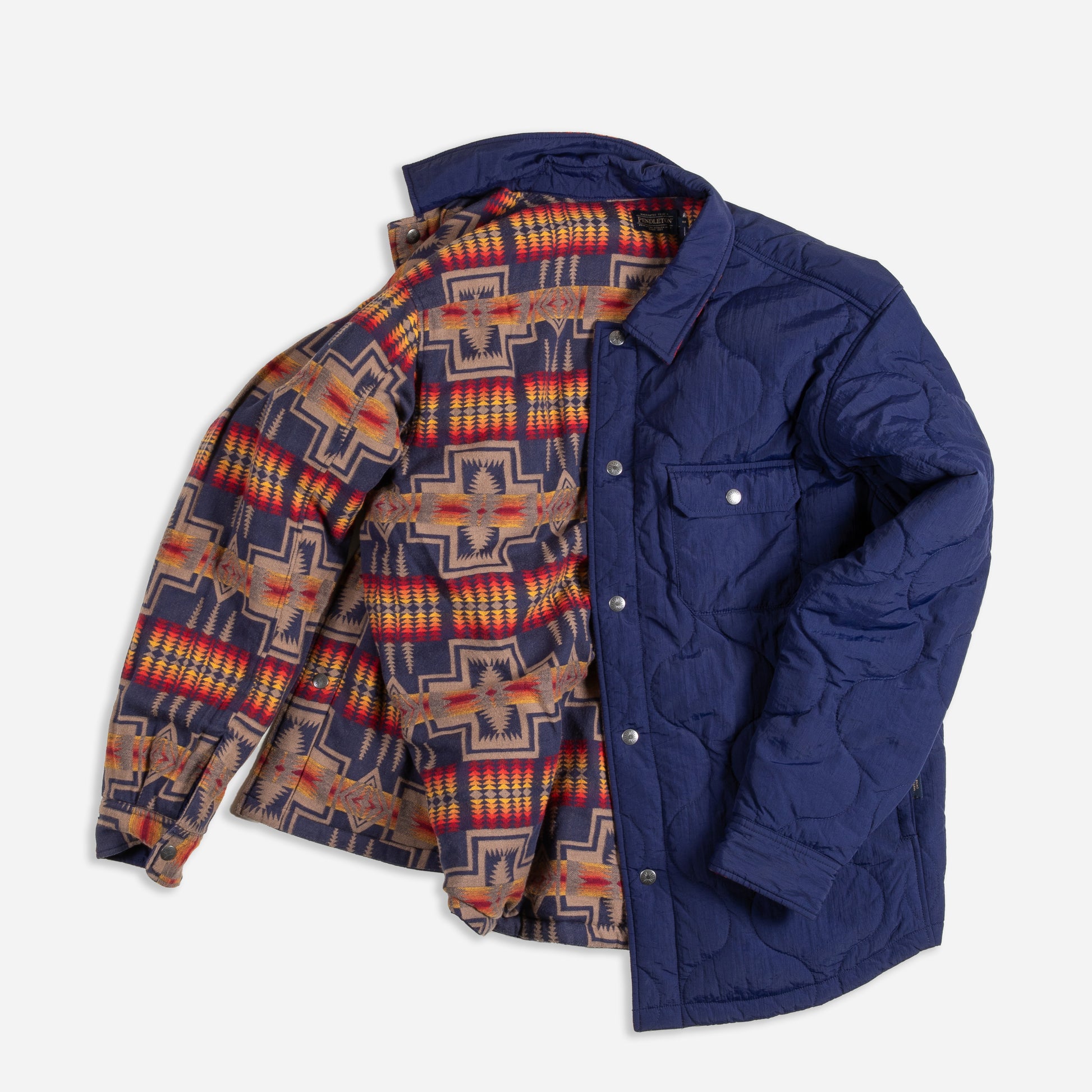 Reversible Quilted Overshirt - Harding Navy