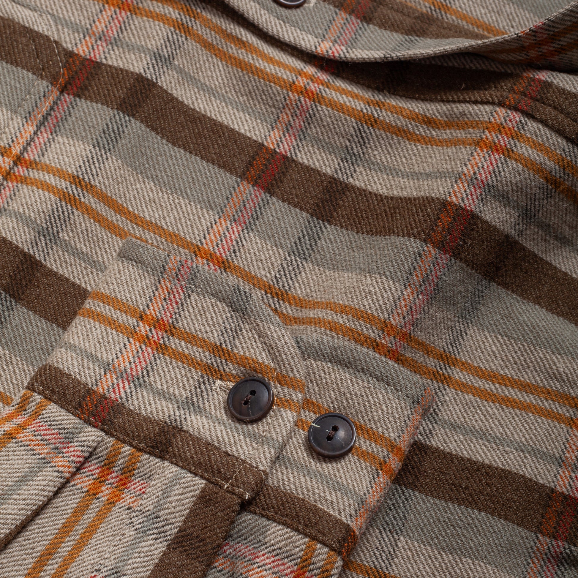 Pawpine Wool Weston Shirt - Green / Brown Plaid