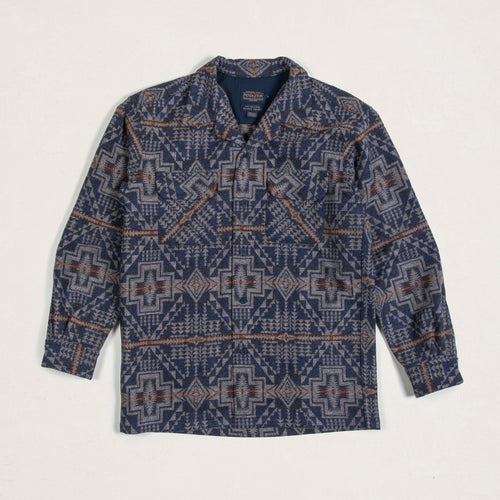 Jacquard Wool Board Shirt - Harding Trail Navy