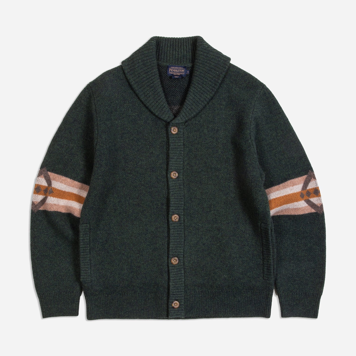 Nehalem Lambswool Shawl Cardigan - Green