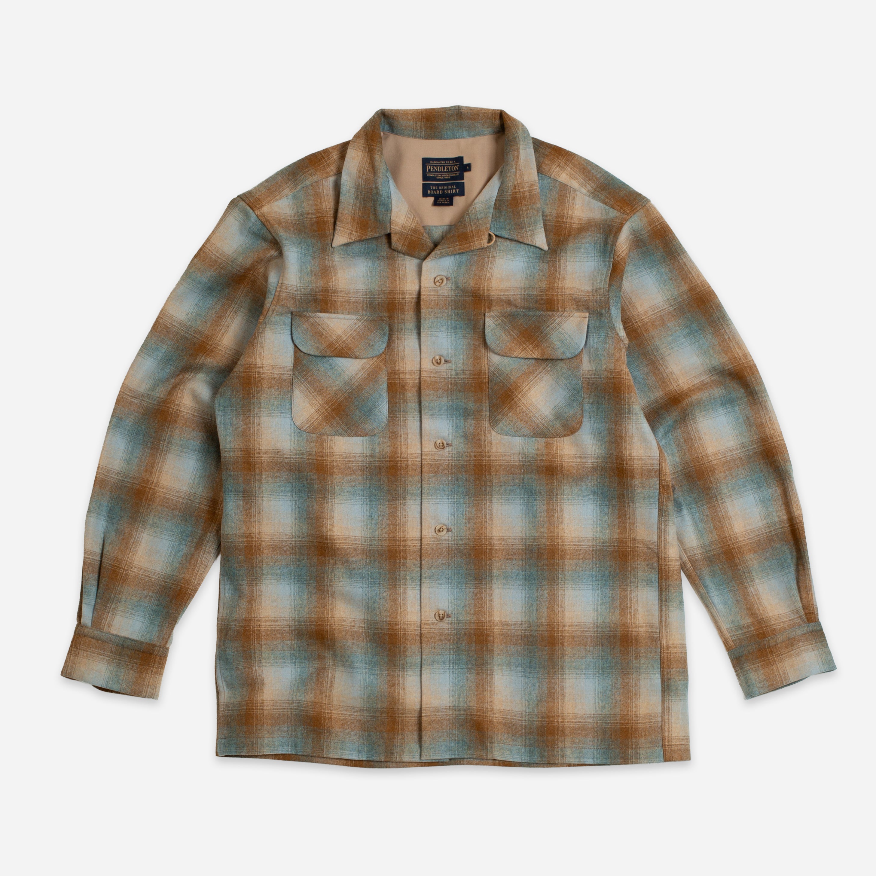Wool Board Shirt - Camel/Blue Mix Ombre - Pendleton EU