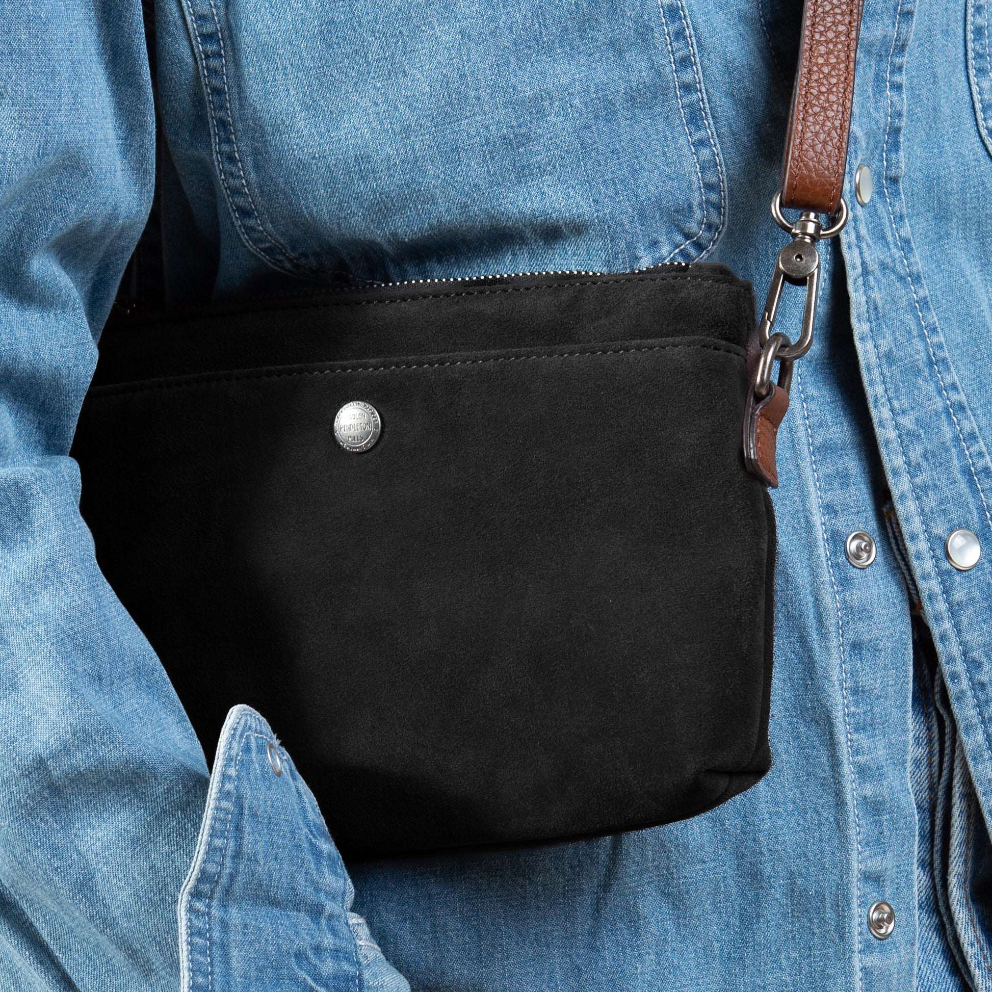 Suede Sling Bag - Black