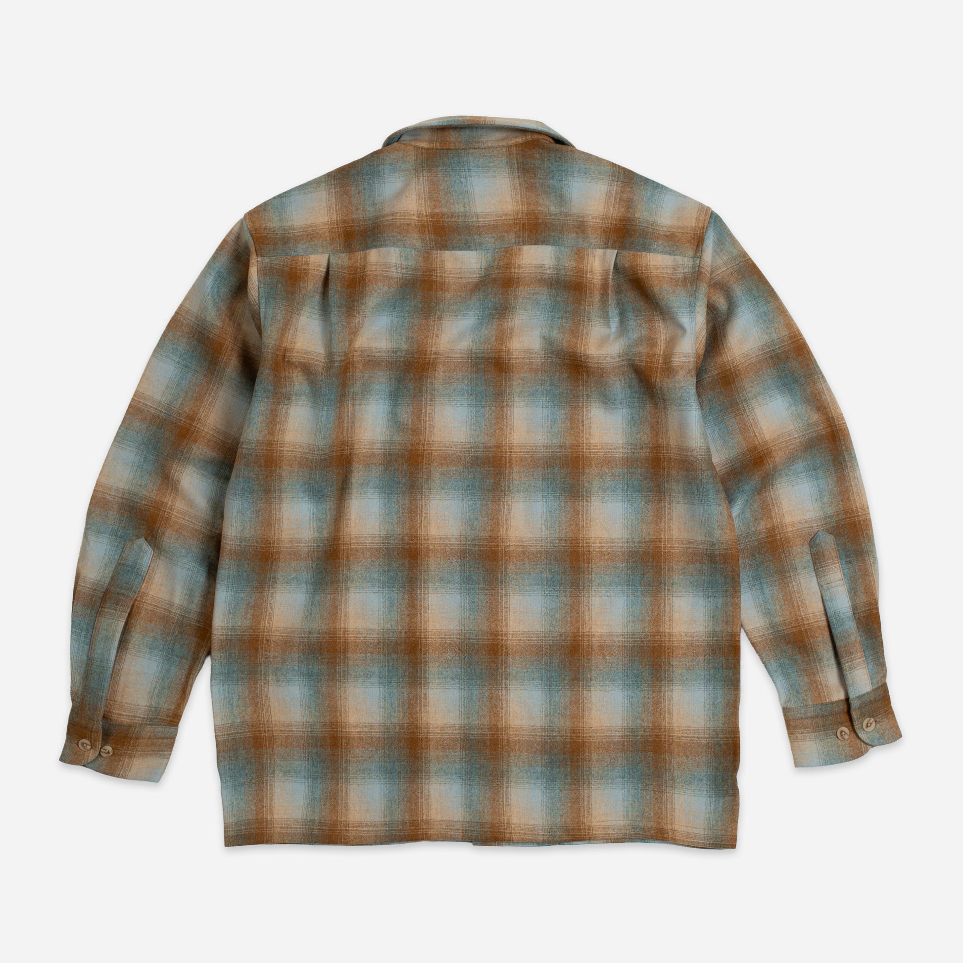Wool Board Shirt - Camel/Blue Mix Ombre