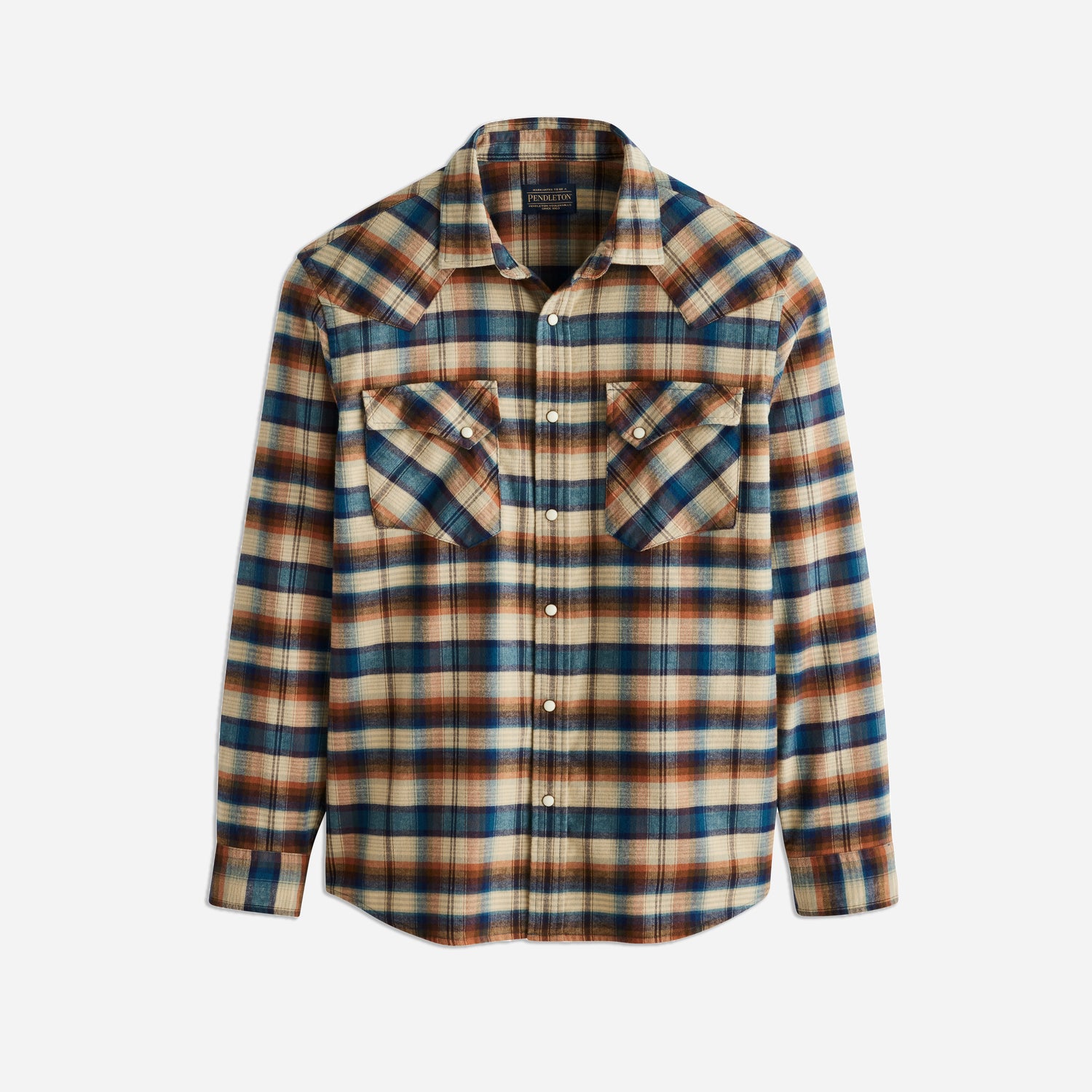 Wyatt Shirt - Khaki / Brown / Blue Plaid