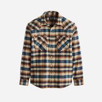 Wyatt Shirt - Khaki / Brown / Blue Plaid