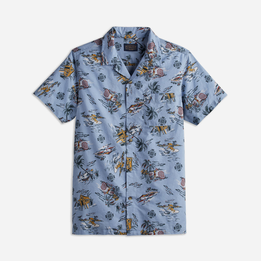 Aloha Shirt - Blue Palms