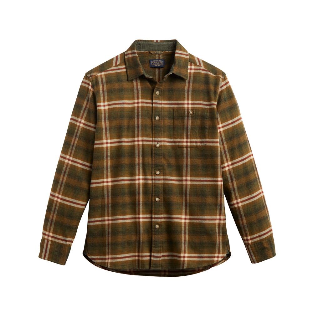 Fremont Flannel Shirt - Dark Olive / Tan / Red Plaid