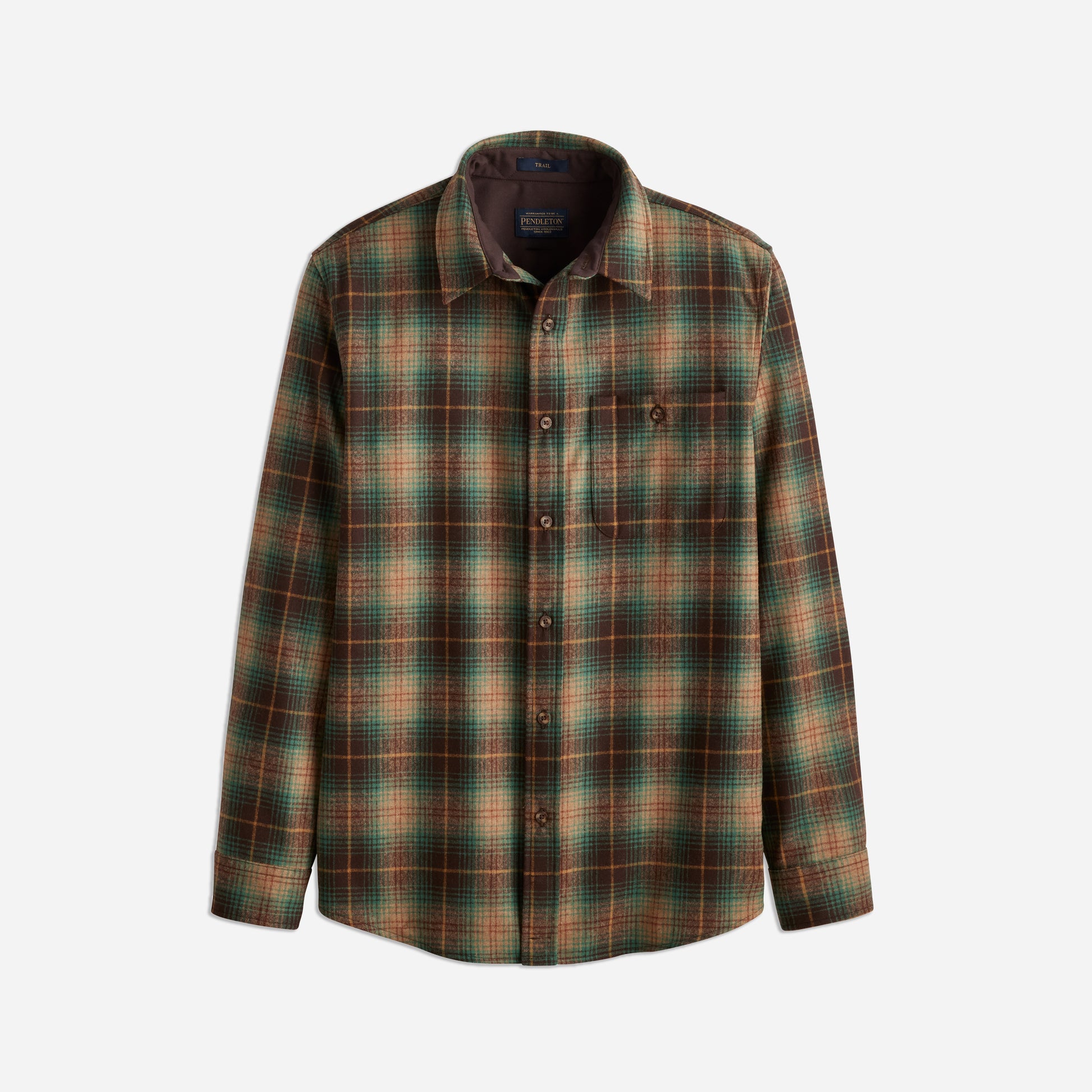 Trail Wool Shirt - Brown / Green Plaid