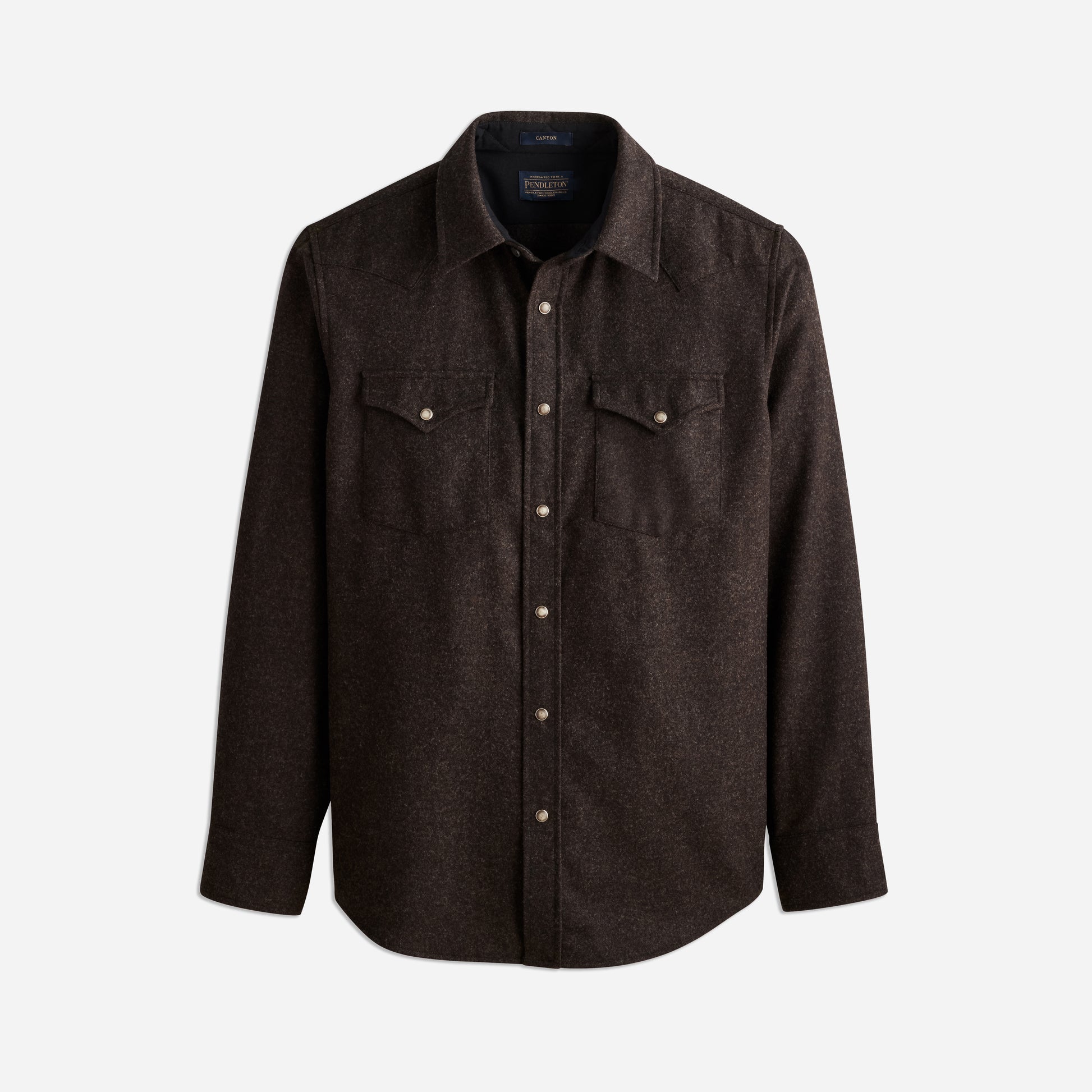 Canyon Western Wool Shirt - Black / Brown Mix