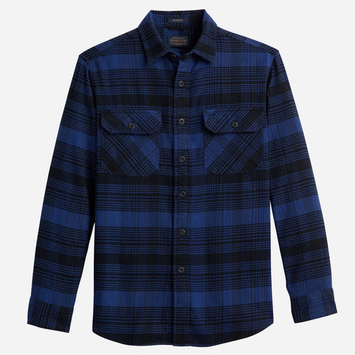 Burnside Flannel Shirt - Black / Royal Plaid