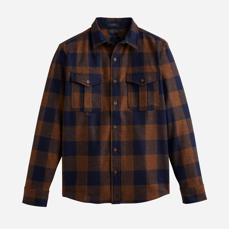 Pendleton Scout Shirt - Blue / Orange Mix check