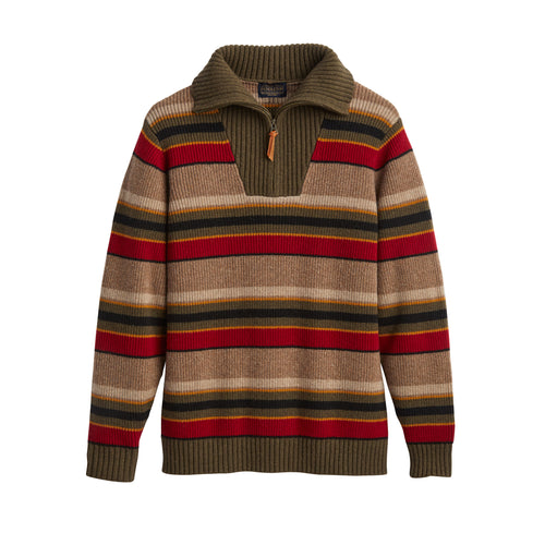 Camp Stripe Merino Half-Zip Sweater