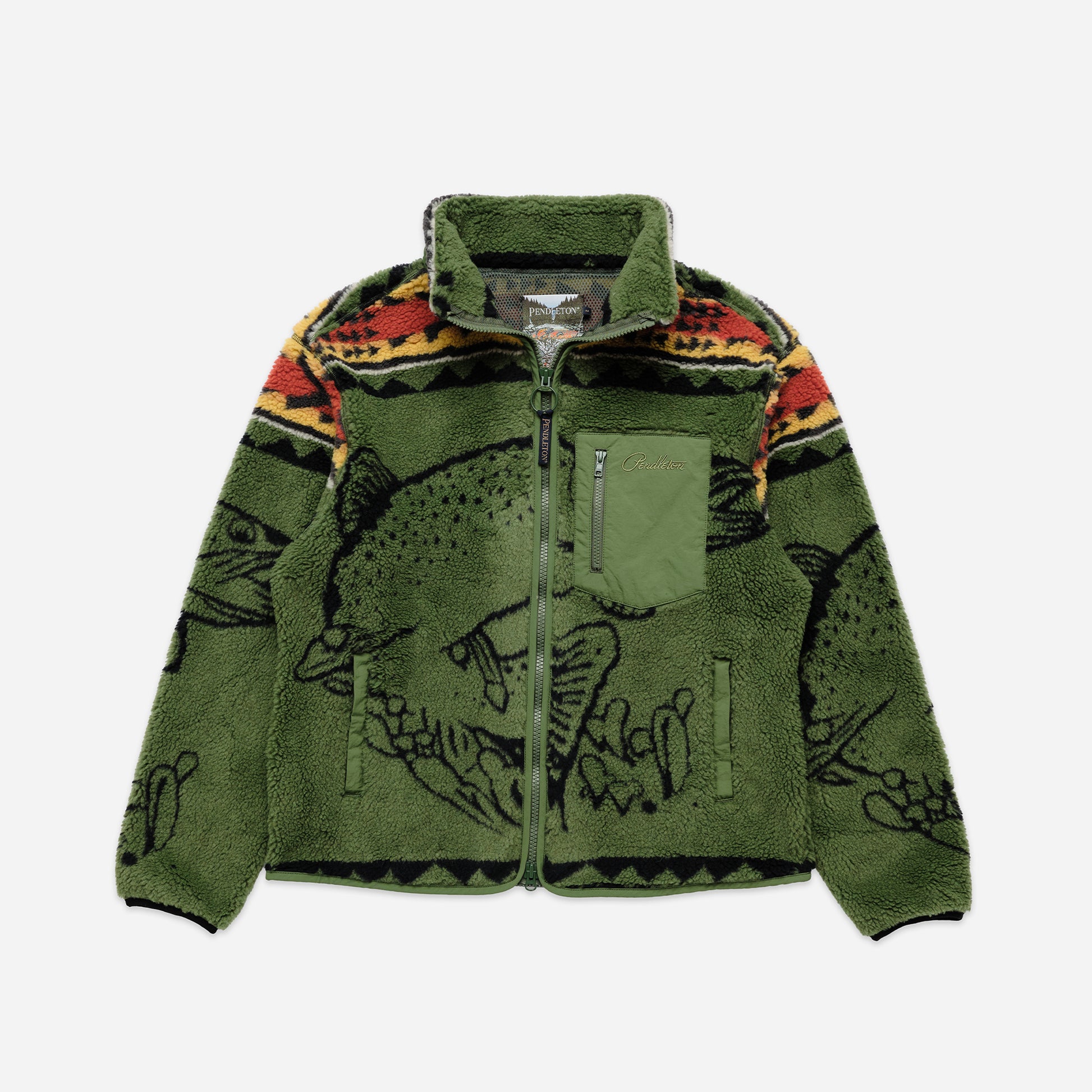 Jacquard Sherpa Fleece - Salmon Falls Olive
