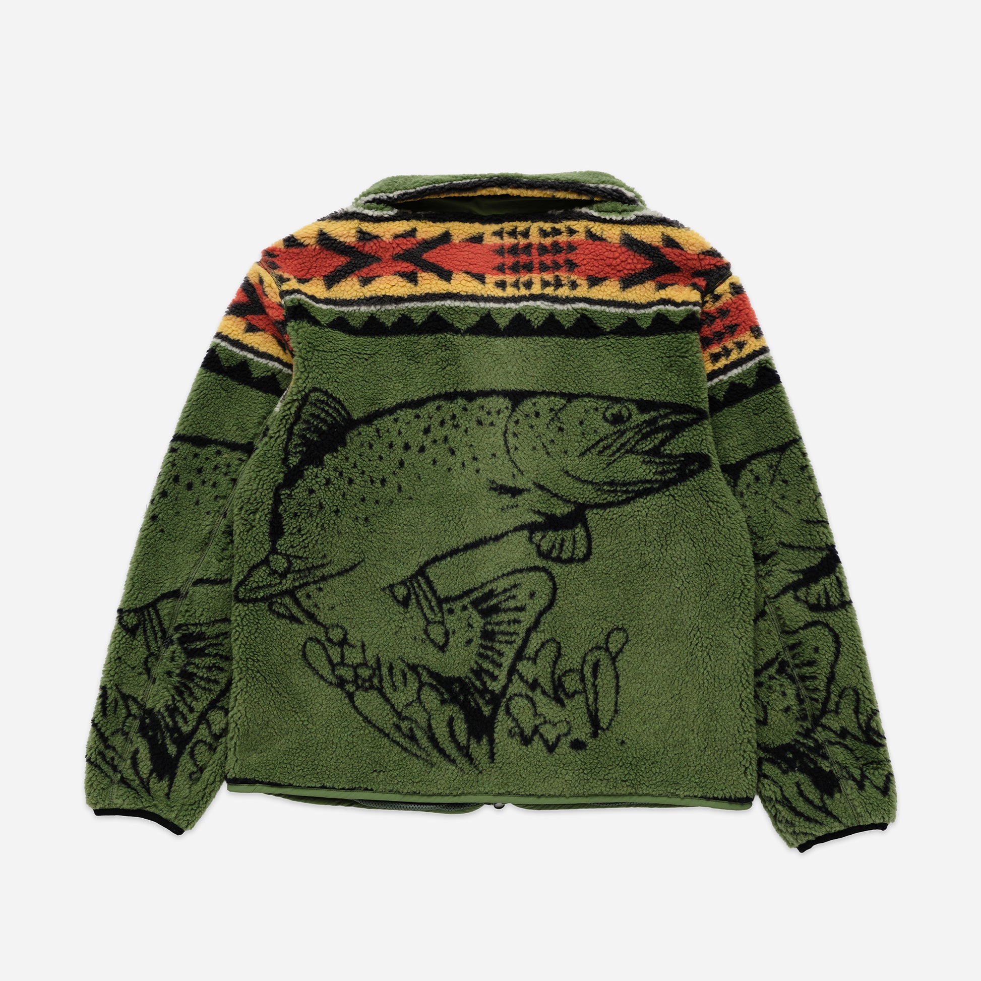 Jacquard Sherpa Fleece - Salmon Falls Olive