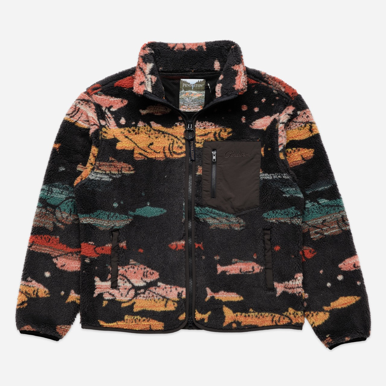 Jacquard Sherpa Fleece - Salmon Falls Scenic