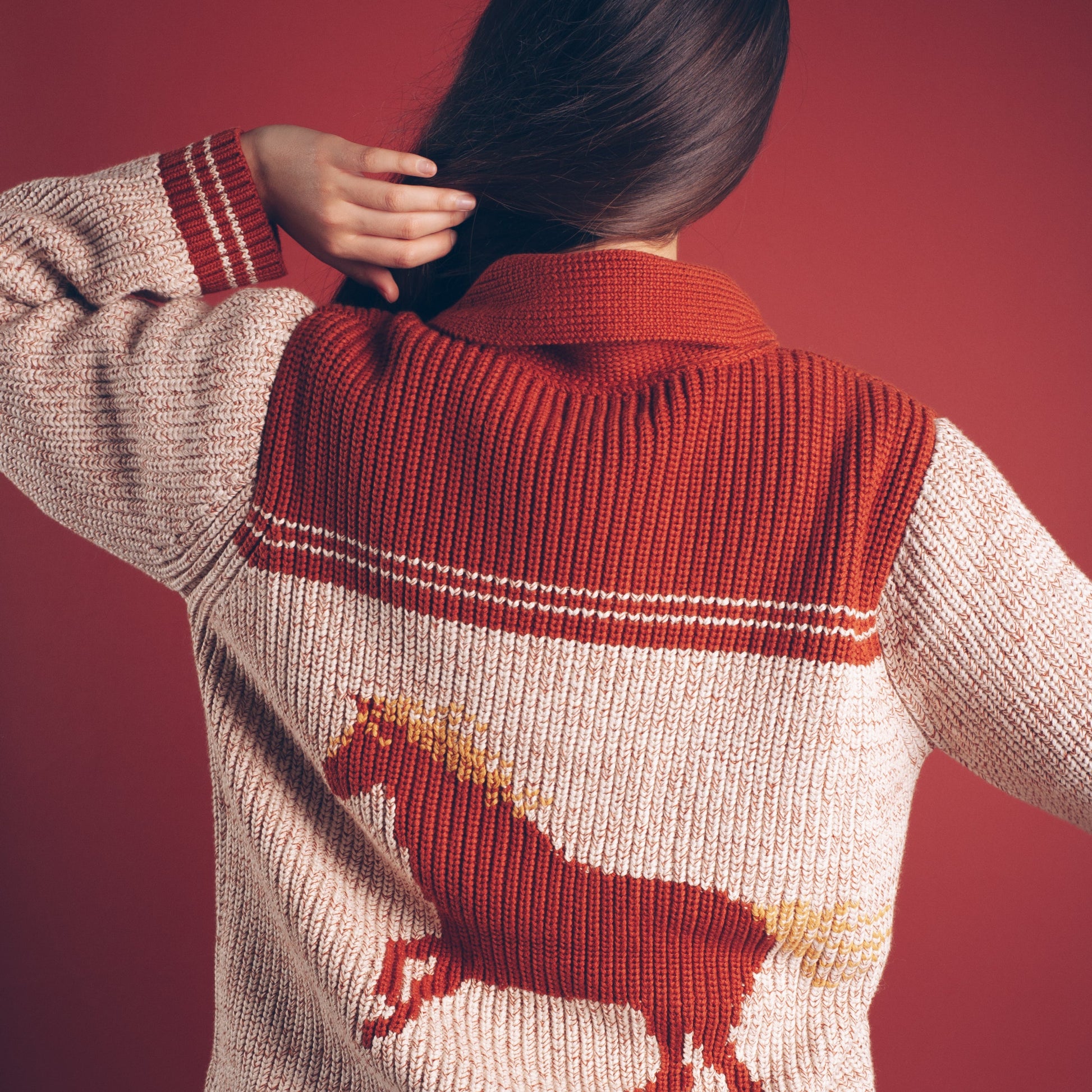 Womens Heritage Cardigan - Grey Heather/Copper