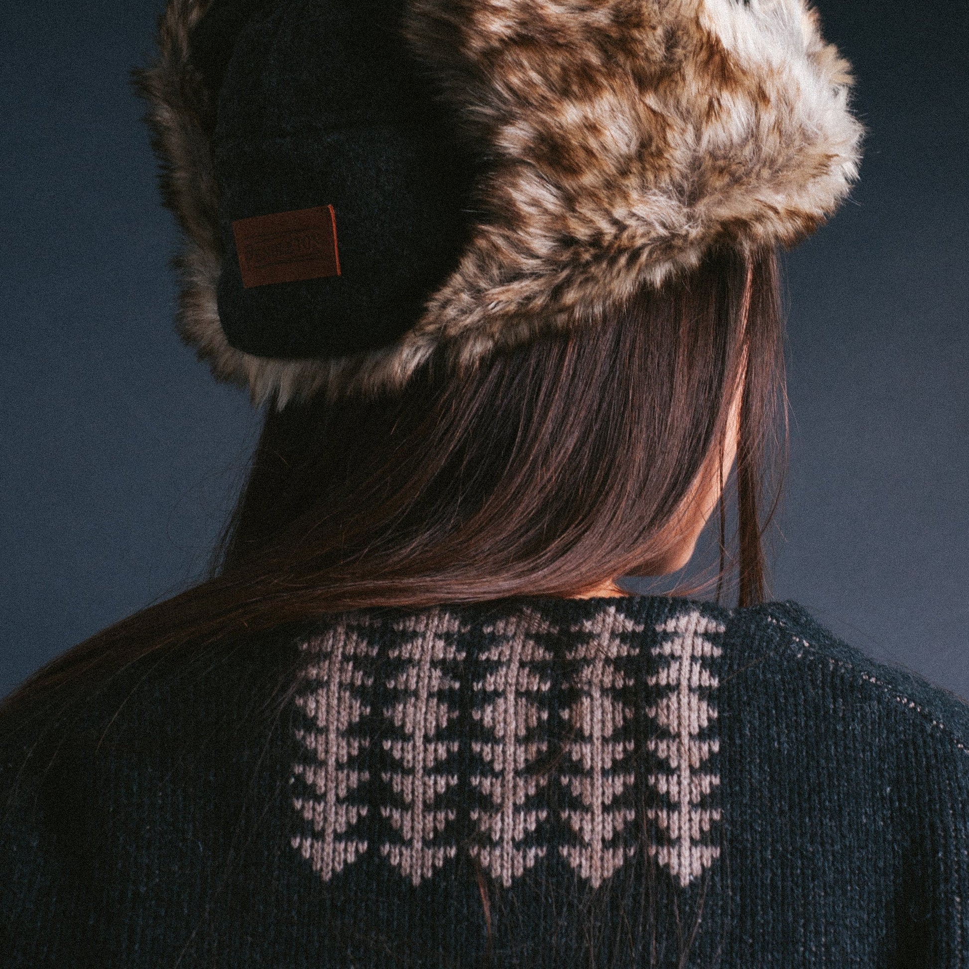 Womens Oversized Graphic Cardigan - Black / Taupe