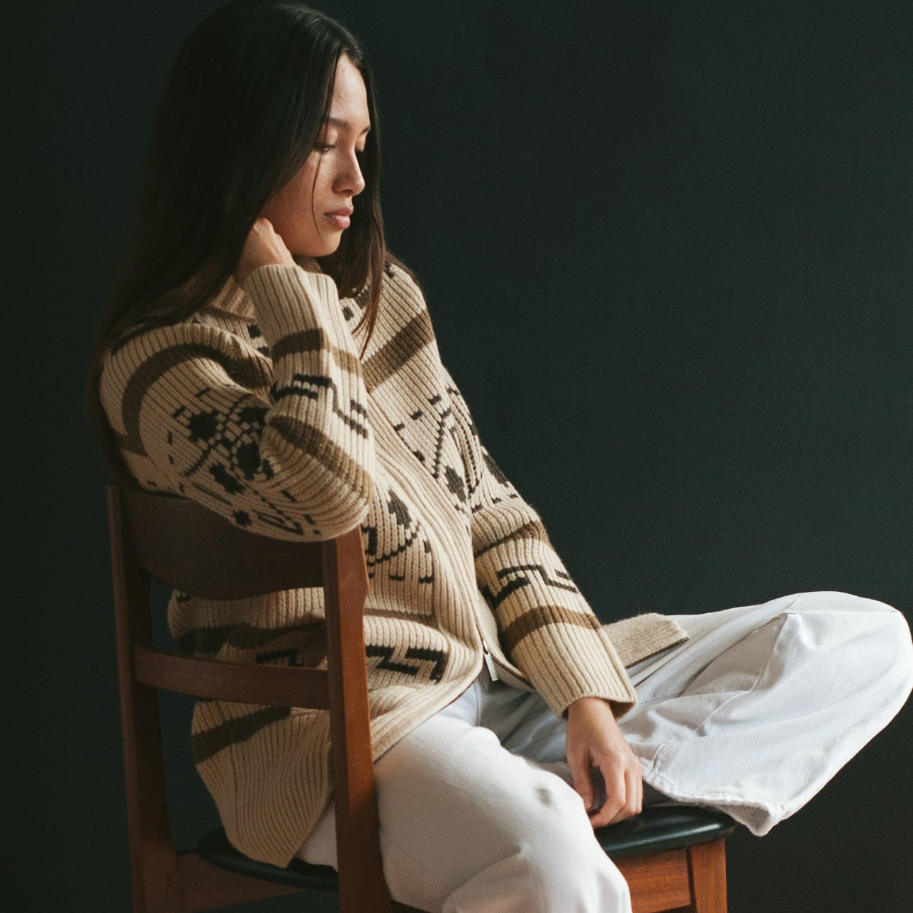 Womens Westerley Cardigan - Tan/Brown Multi