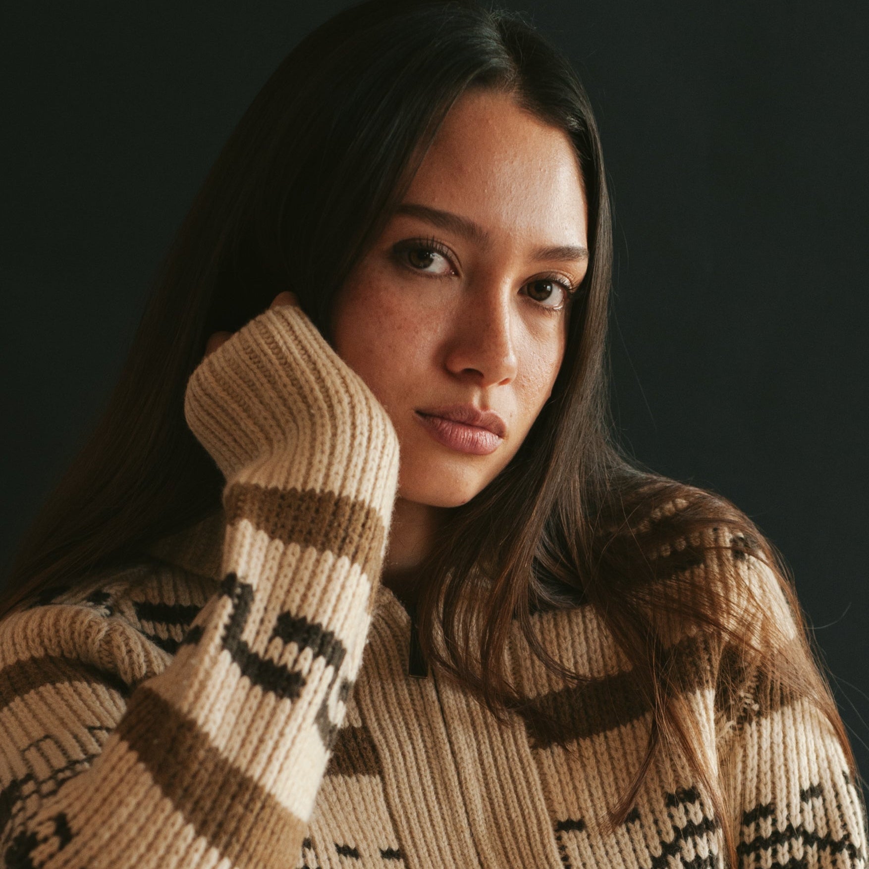 Womens Westerley Cardigan - Tan/Brown Multi