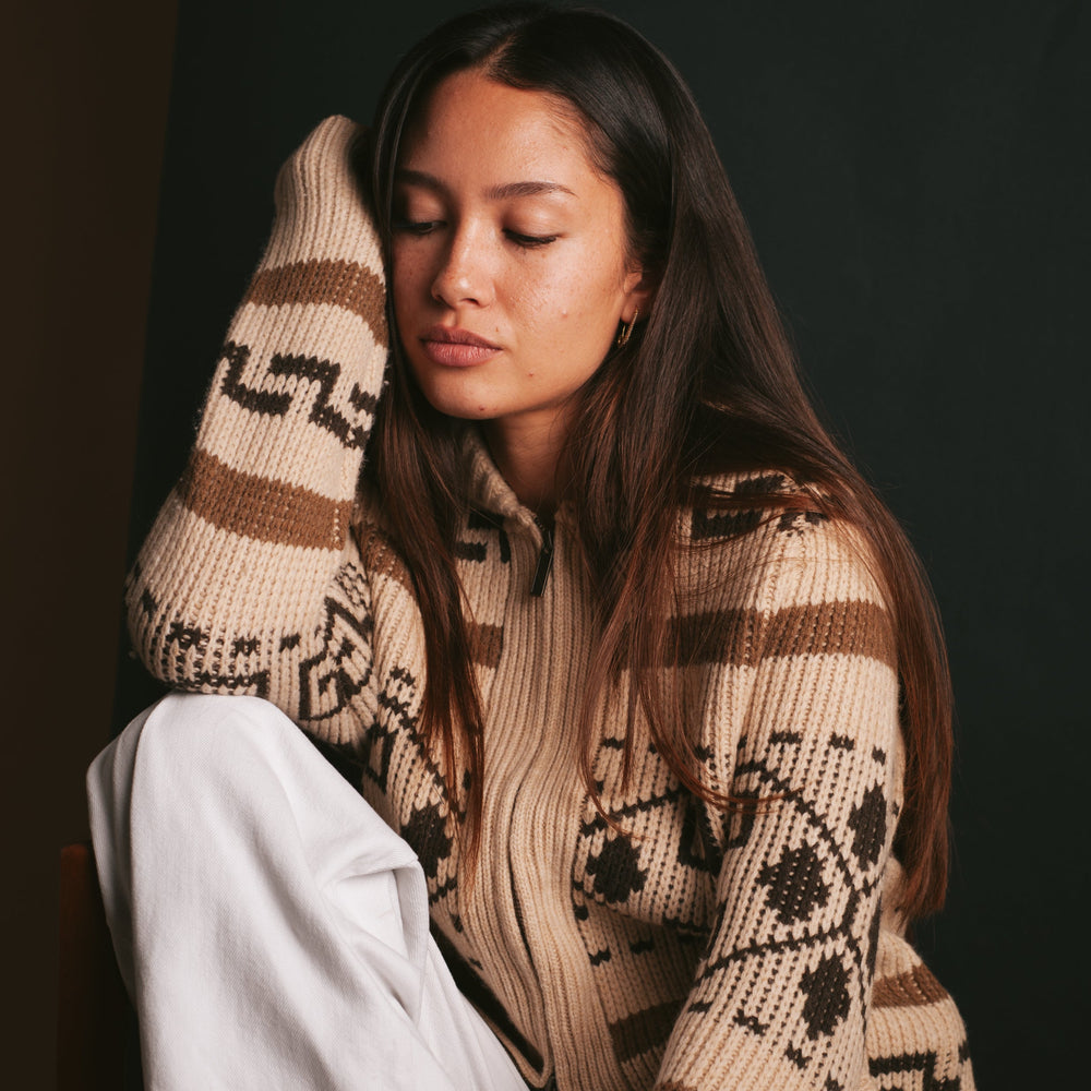 Womens Westerley Cardigan - Tan/Brown Multi