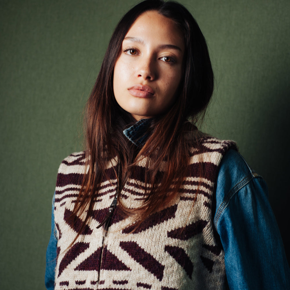 Womens Wool Sweater Vest - Alpine Burgundy